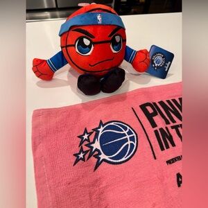 Orlando Magic NBA Orange and Blue Basketball Plush (NWT) and Rally Towel